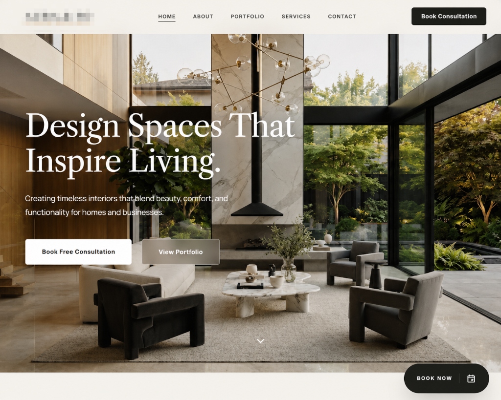 Luxury Interior Design Studio Website